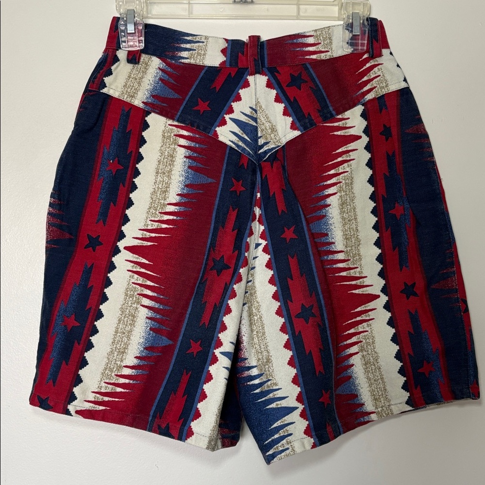 Vintage High Waisted Southwest Tribal Western Y2K Star Stripe Shorts size 7 - Picture 10 of 10
